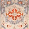 SURYA ETTA RUG: GREY, ORANGE