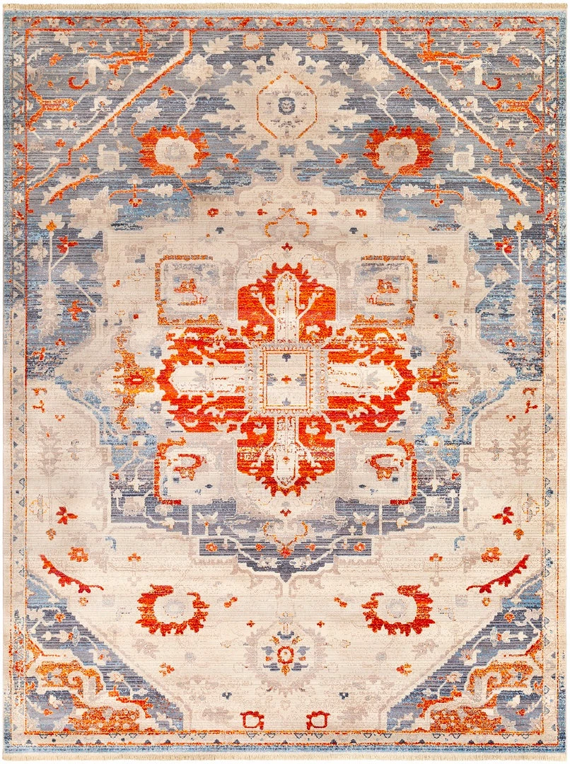 SURYA ETTA RUG: GREY, ORANGE 1 SURYA ETTA RUG: GREY, ORANGE
