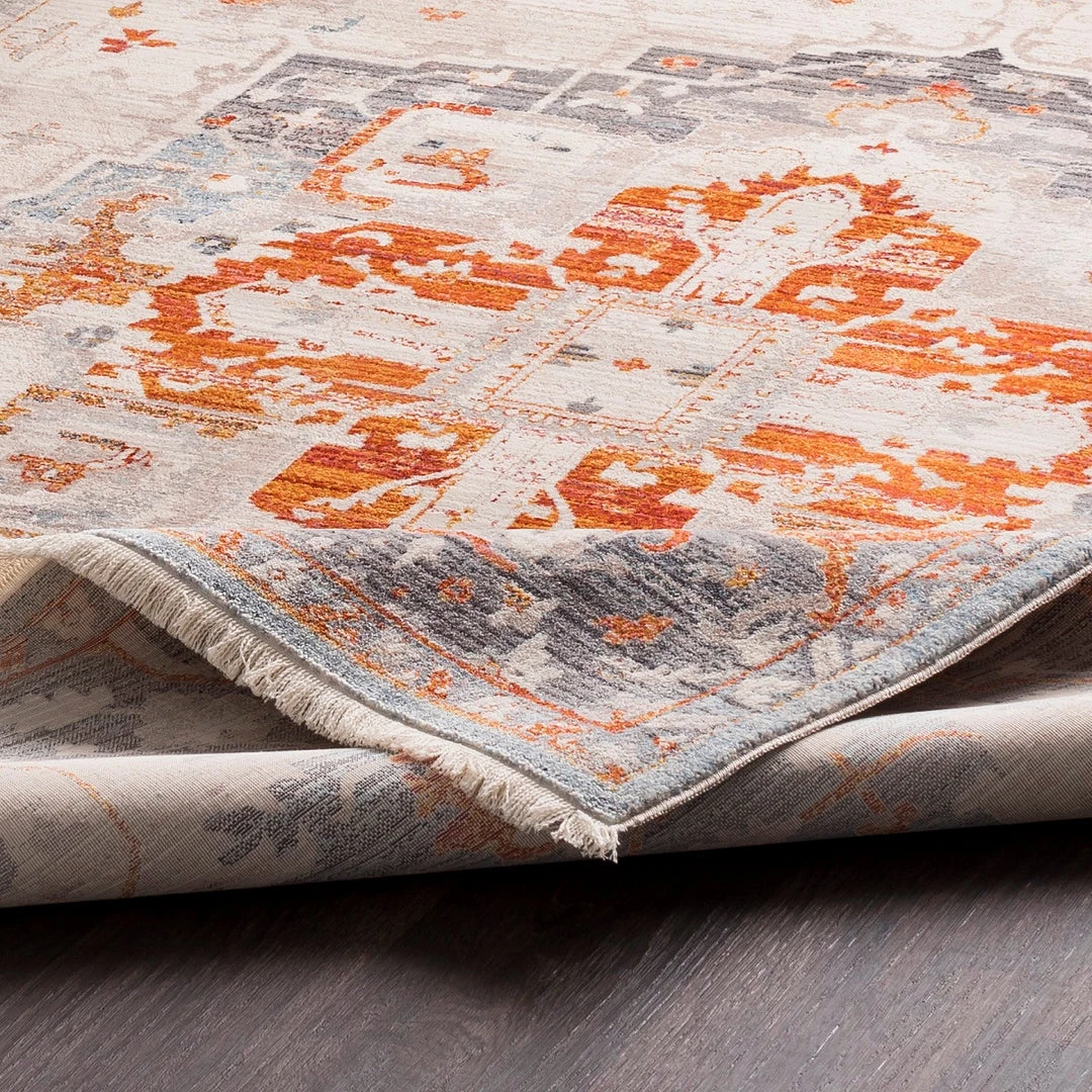 SURYA ETTA RUG: GREY, ORANGE 6 SURYA ETTA RUG: GREY, ORANGE