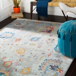 SURYA ELANIE RUG: AQUA MULTI