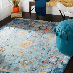 SURYA ELANIE RUG: BLUE MULTI