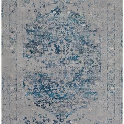 SURYA ELDREDA RUG: GRAY, INDIGO