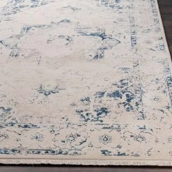 SURYA ELDORA RUG: CREAM, INDIGO