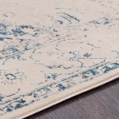 SURYA ELDORA RUG: CREAM, INDIGO