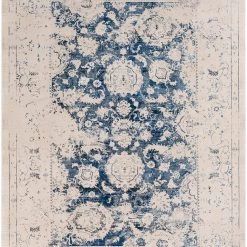 SURYA EILENA RUG: CREAM, INDIGO