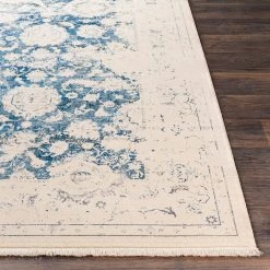SURYA EILENA RUG: CREAM, INDIGO