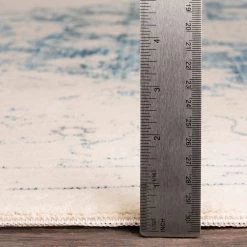 SURYA EILENA RUG: CREAM, INDIGO