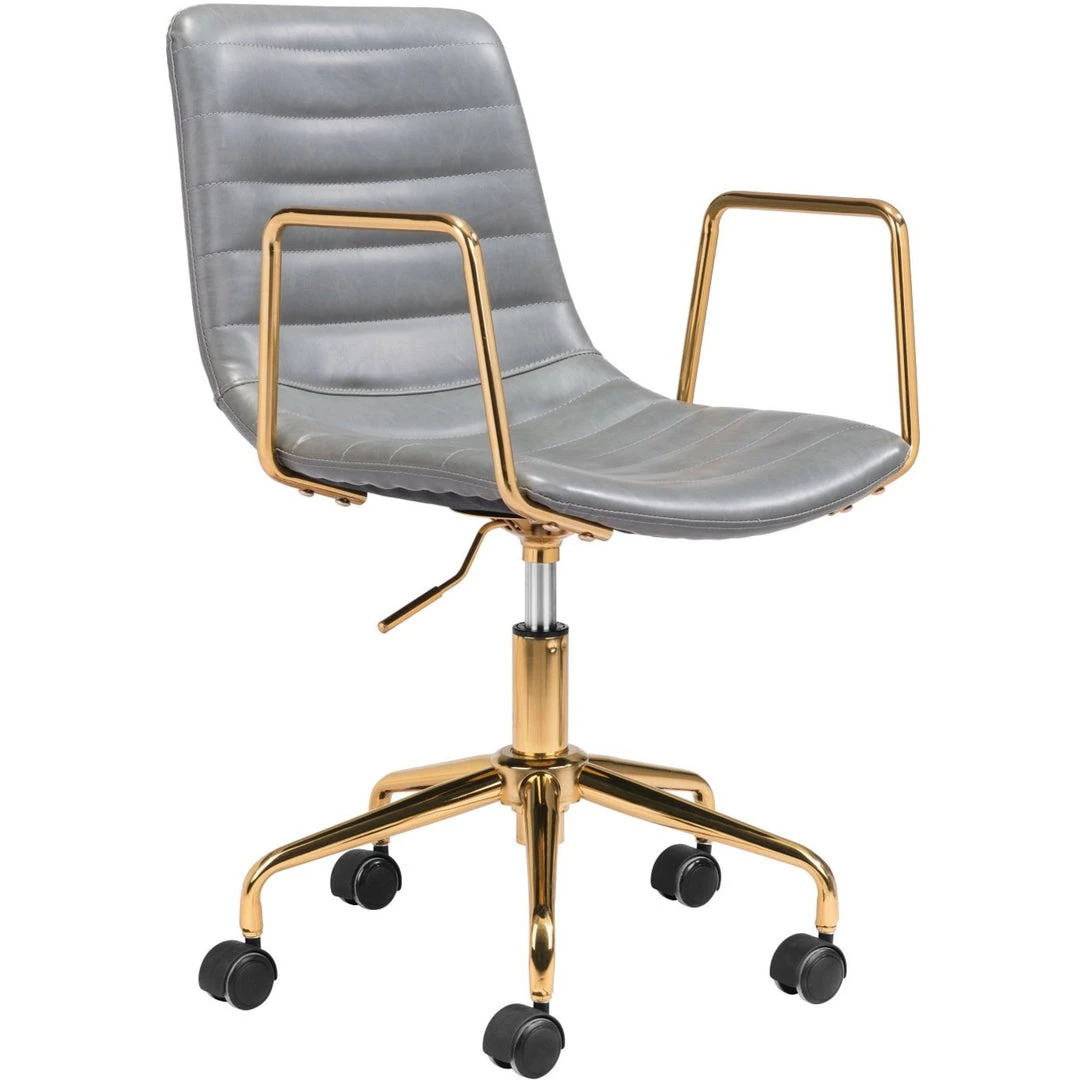ZUO ERIC GREY + GOLD OFFICE CHAIR 2 ZUO ERIC GREY + GOLD OFFICE CHAIR