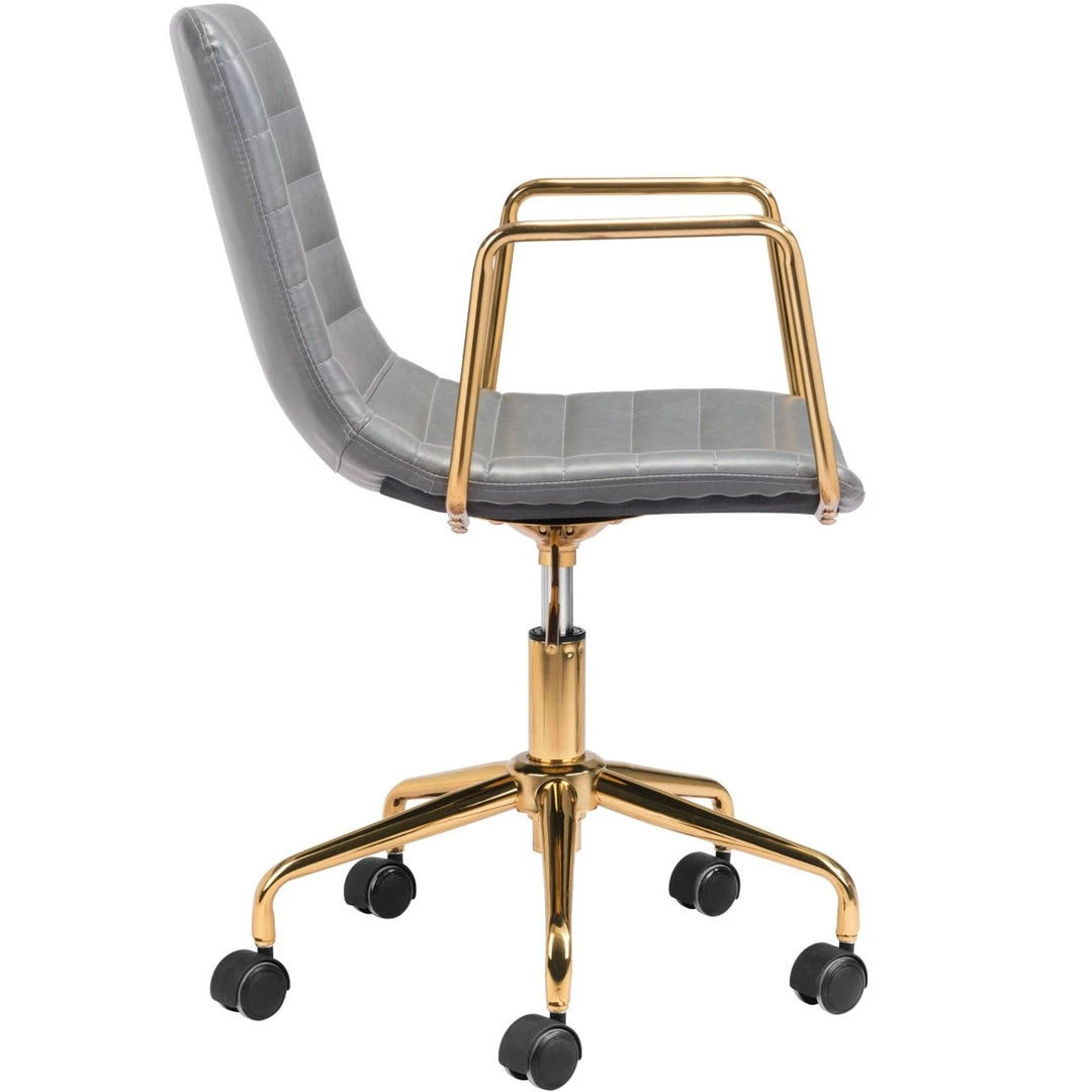 ZUO ERIC GREY + GOLD OFFICE CHAIR 3 ZUO ERIC GREY + GOLD OFFICE CHAIR