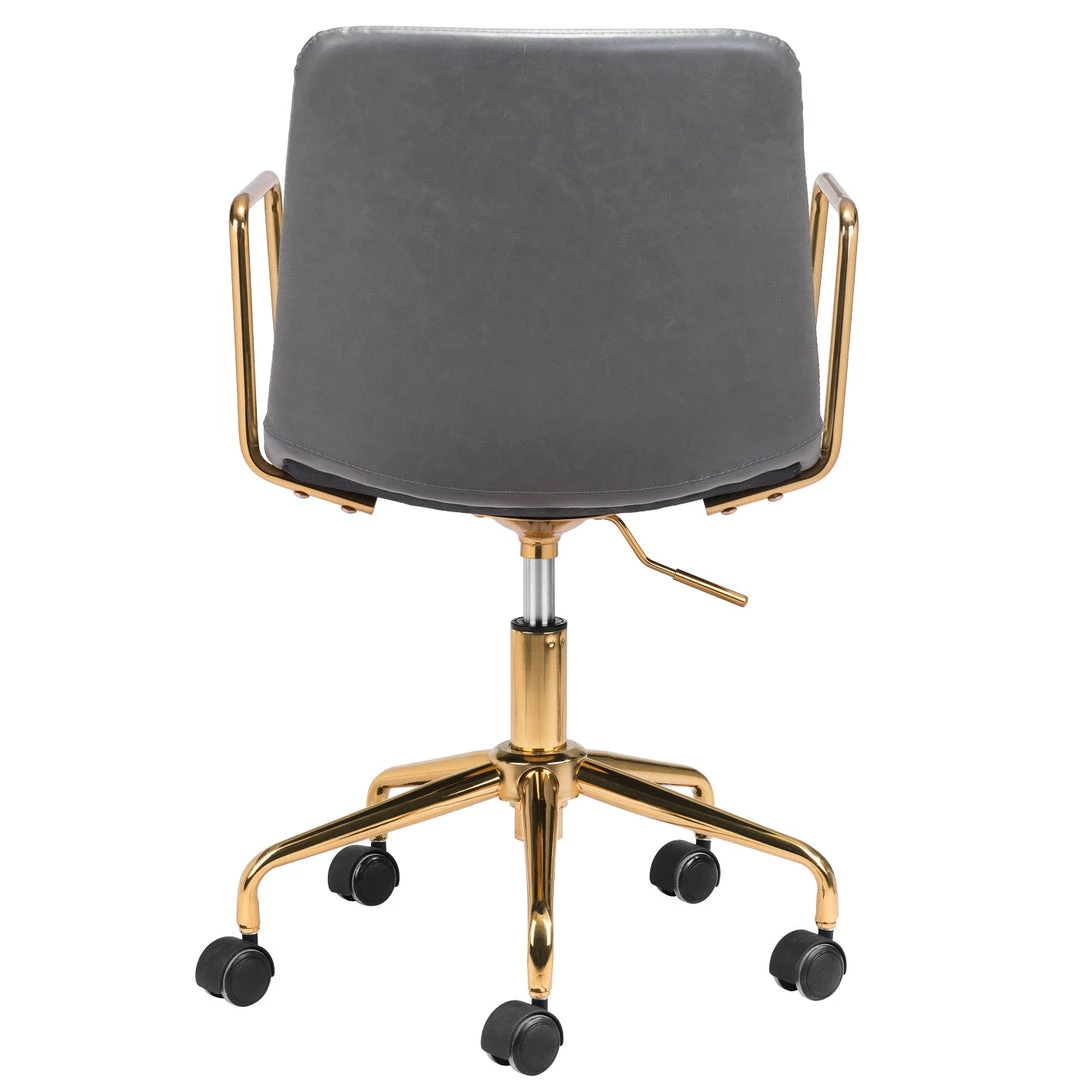ZUO ERIC GREY + GOLD OFFICE CHAIR 4 ZUO ERIC GREY + GOLD OFFICE CHAIR