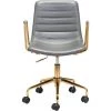 ZUO ERIC GREY + GOLD OFFICE CHAIR