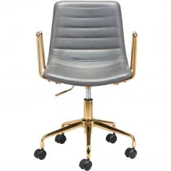 ZUO ERIC GREY + GOLD OFFICE CHAIR