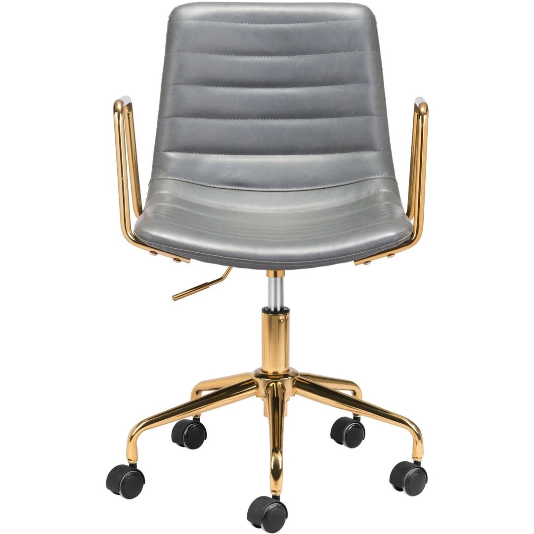 ZUO ERIC GREY + GOLD OFFICE CHAIR 1 ZUO ERIC GREY + GOLD OFFICE CHAIR