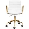 ZUO ERIC WHITE + GOLD OFFICE CHAIR