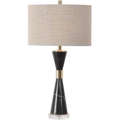 UTTERMOST EROS BLACK MARBLE OVAL TABLE LAMP