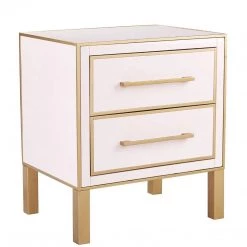 TOV ESTEE PINK LACQUER TABLE Bedroom