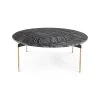 NUEVO Furniture ESTELLE 42"RD BLACK WOOD VEIN MARBLE COFFEE TABLE