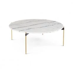 NUEVO ESTELLE 42"RD WHITE MARBLE COFFEE TABLE Furniture