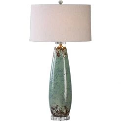 UTTERMOST ESTER CRACKLED CERAMIC TABLE LAMP Lighting