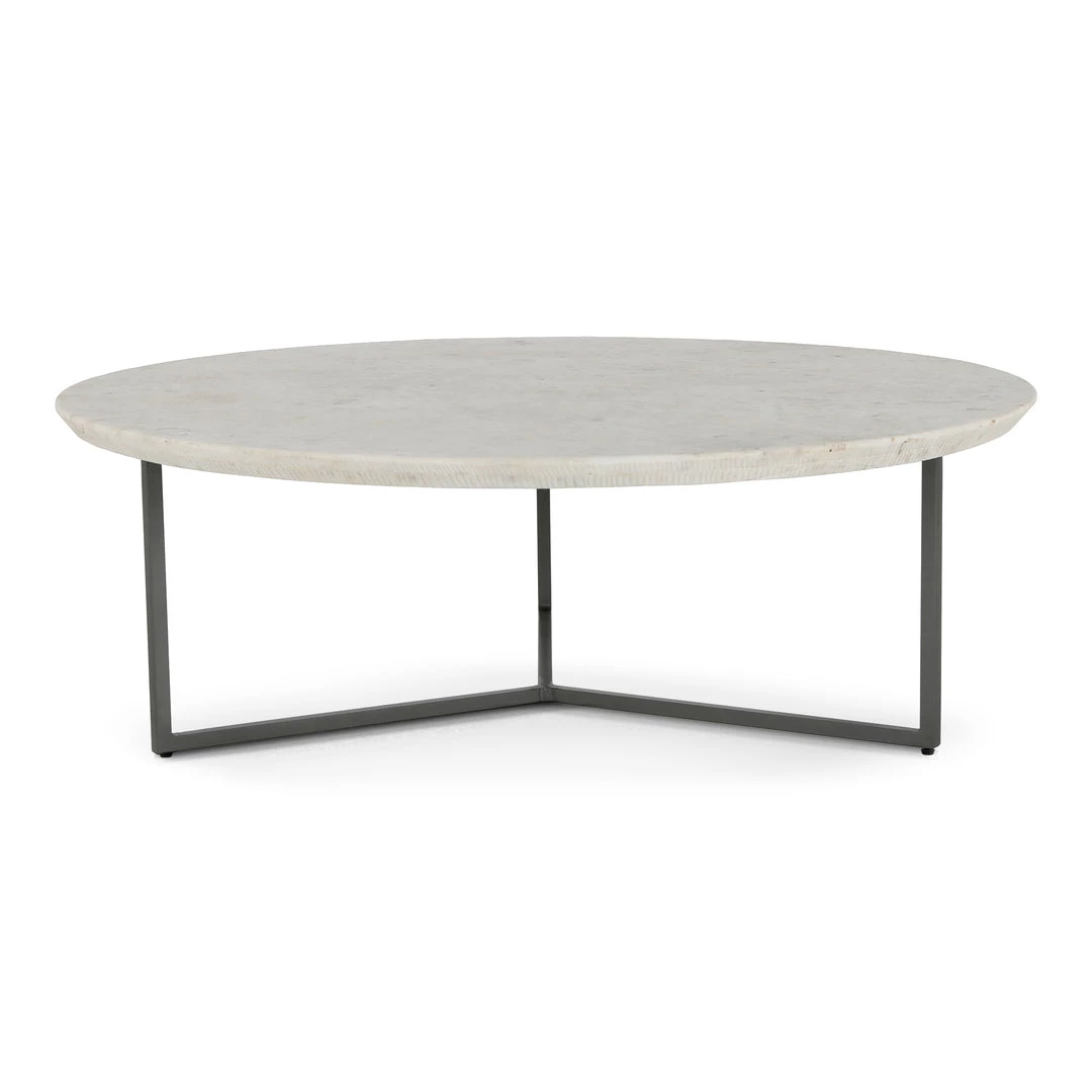 MOES ETCHED ROUND WHITE MARBLE COFFEE TABLE Furniture 1 MOES ETCHED ROUND WHITE MARBLE COFFEE TABLE Furniture