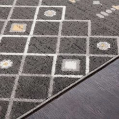 SURYA KELYN RUG: CHARCOAL, YELLOW