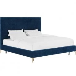 TOV ETTA GRAY VELVET BED
