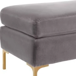 TOV ETTA GRAY VELVET BENCH Living Room