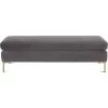 TOV ETTA GRAY VELVET BENCH Living Room