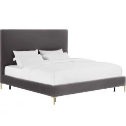 TOV ETTA GRAY VELVET BED