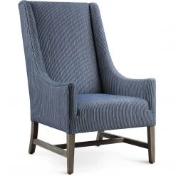 UTTERMOST Furniture EUGENE BLUE STRIPED WINGBACK CHAIR