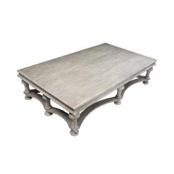 DOVETAIL Furniture EVEREST WHITE WASH ACACIA WOOD COFFEE TABLE