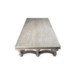DOVETAIL Furniture EVEREST WHITE WASH ACACIA WOOD COFFEE TABLE