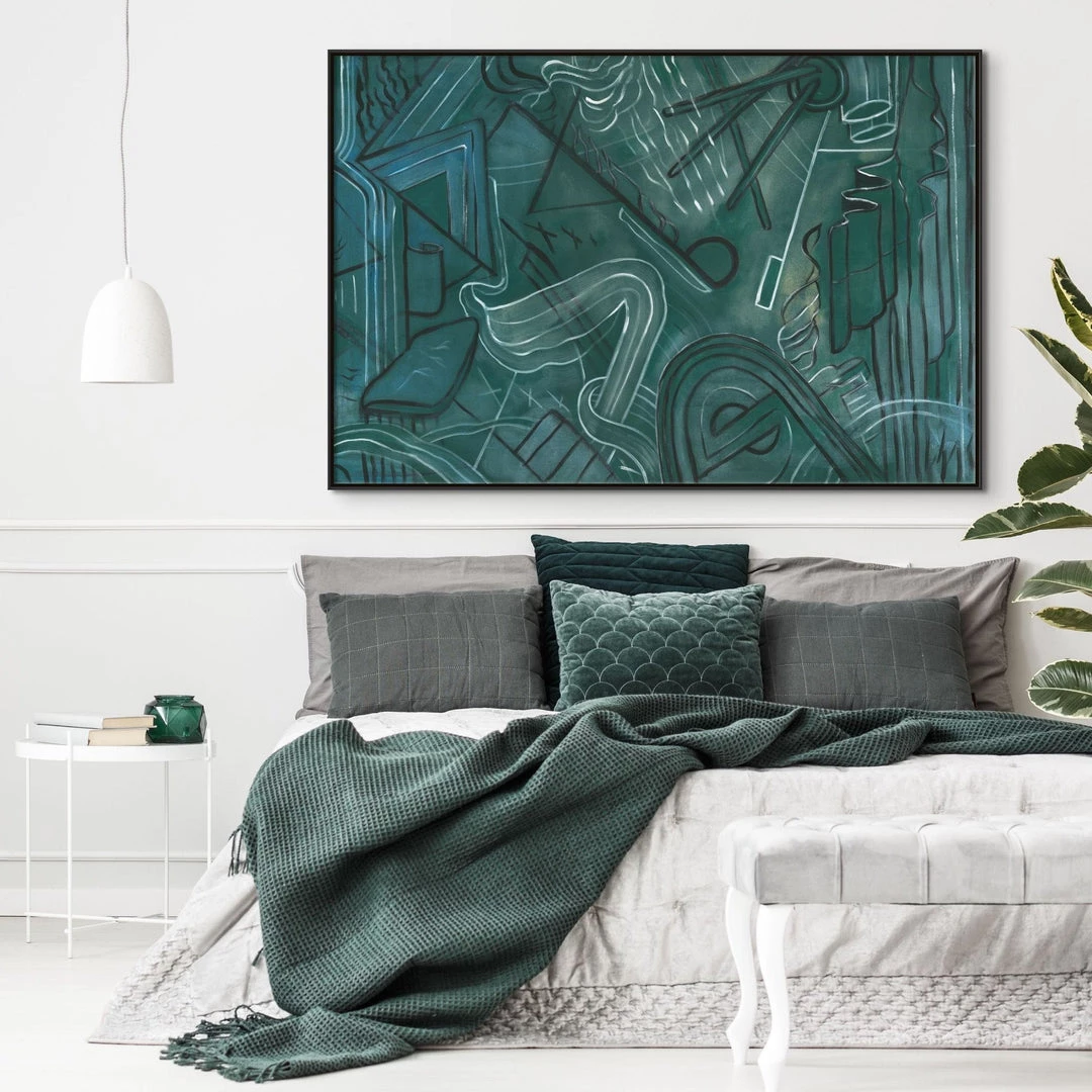 L ART "EVERGREEN BLUES" CANVAS ART 2 L ART "EVERGREEN BLUES" CANVAS ART