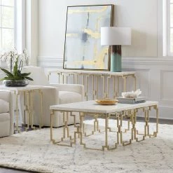 HOOKER EVERMORE WHITE MARBLE TOP COFFEE TABLE Furniture
