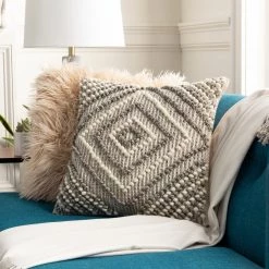 SURYA FALLON PILLOW: STONE, CREAM