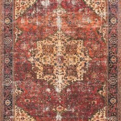 LOLOI FARIDA VINTAGE PRINT RUG: RED MULTI
