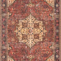 LOLOI FARIDA VINTAGE PRINT RUG: RED MULTI