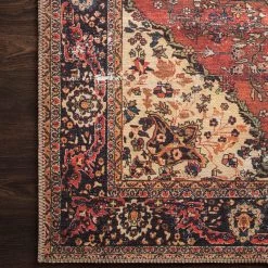 LOLOI FARIDA VINTAGE PRINT RUG: RED MULTI
