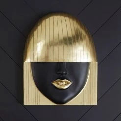 PHILLIPS COLLECTION FASHION FACE GOLD+BLACK WALL ART