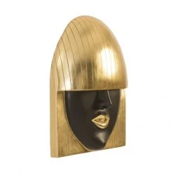 PHILLIPS COLLECTION FASHION FACE GOLD+BLACK WALL ART