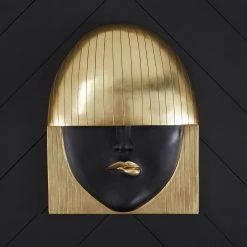 PHILLIPS COLLECTION FASHION FACE GOLD+BLACK WALL ART