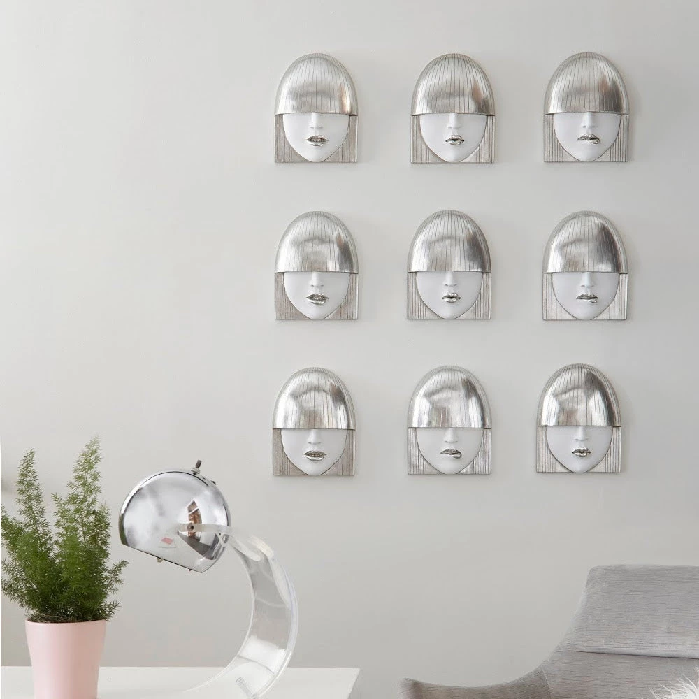 PHILLIPS COLLECTION FASHION FACES WALL TILES | SET OF 3 Wall Sculptures + Decor 6 PHILLIPS COLLECTION FASHION FACES WALL TILES | SET OF 3 Wall Sculptures + Decor