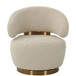 TOV FAUX SHEARLING BARREL CHAIR