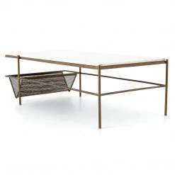 FOUR HANDS Living Room FELICITY MARBLE TOP COFFEE TABLE