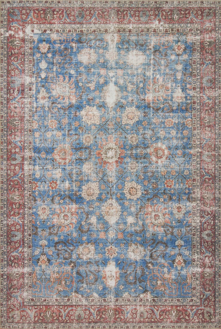 LOLOI FERNANDA VINTAGE PRINT RUG: BRICK RED, BLUE 1 LOLOI FERNANDA VINTAGE PRINT RUG: BRICK RED, BLUE