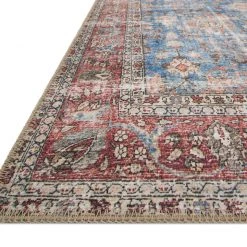 LOLOI FERNANDA VINTAGE PRINT RUG: BRICK RED, BLUE 12 LOLOI FERNANDA VINTAGE PRINT RUG: BRICK RED, BLUE
