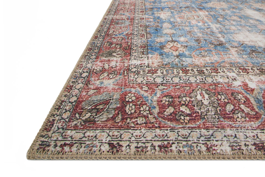 LOLOI FERNANDA VINTAGE PRINT RUG: BRICK RED, BLUE 6 LOLOI FERNANDA VINTAGE PRINT RUG: BRICK RED, BLUE