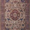 LOLOI FIDELMA VINTAGE PRINT RUG: BRICK, BLUE