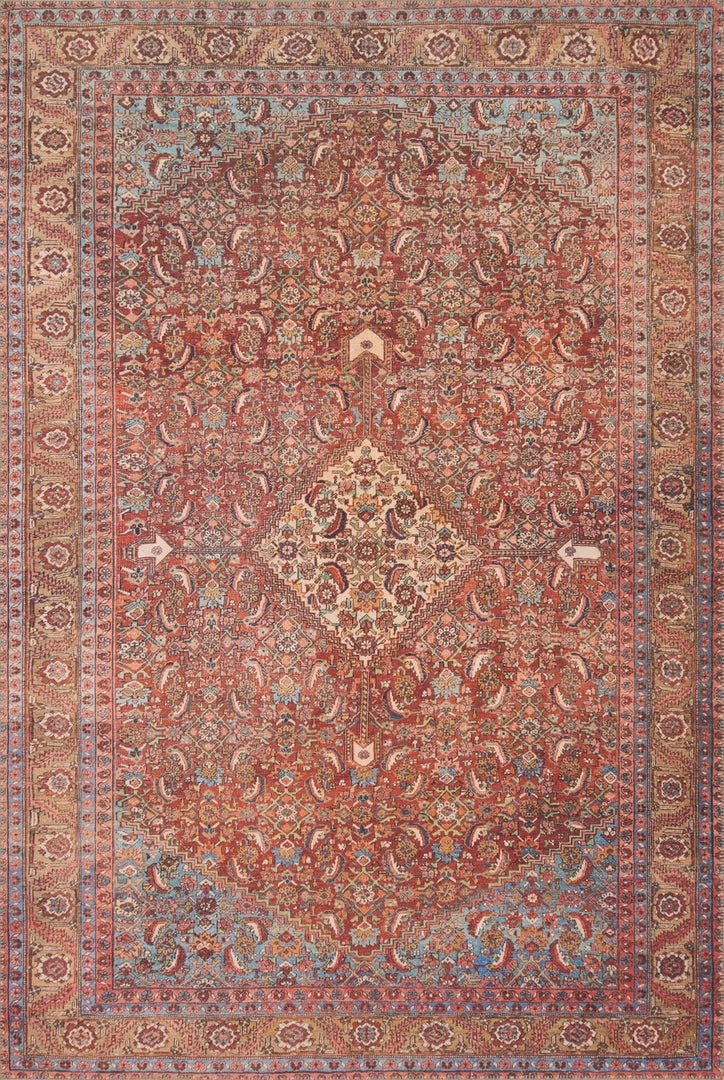 LOLOI FILIPA VINTAGE PRINT RUG: TERRACOTTA MULTI 1 LOLOI FILIPA VINTAGE PRINT RUG: TERRACOTTA MULTI