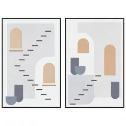 L ART Wall Art "FLATS" CANVAS ART DIPTYCH